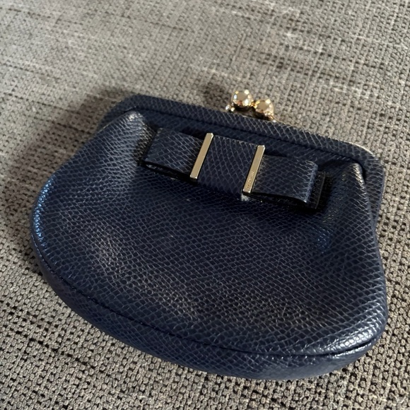 小物 COACH Kisslock Coin Purse with Bow COACH Silver Navy Bow Kiss Lock Purse Coin Case Rare